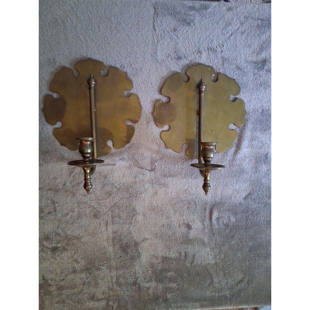 Pair antique Brass candle wall Fixture sconces